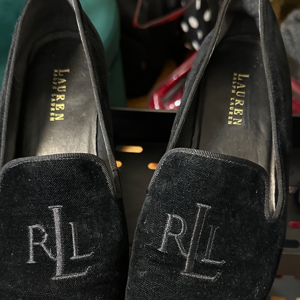 Lauren Ralph Lauren Black Velvet Loafers